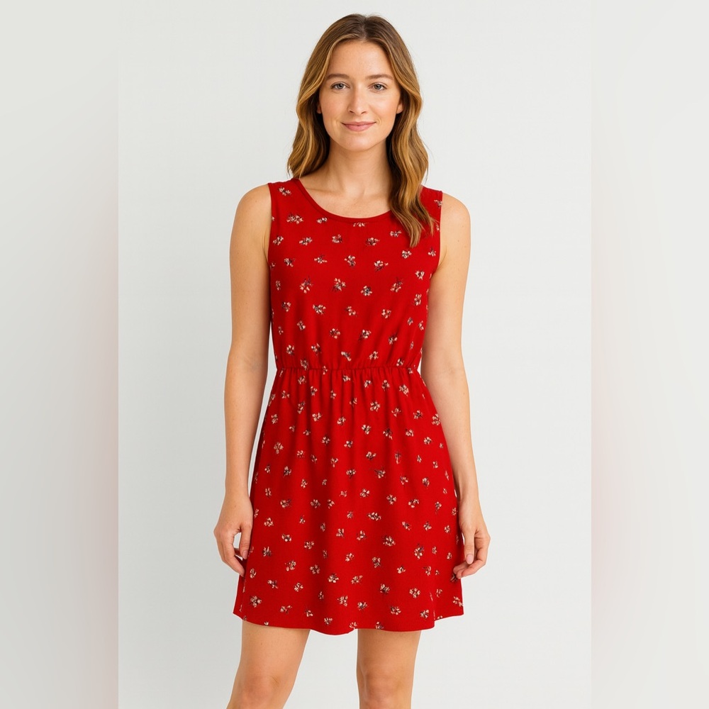 Adorable red sundress with flowers